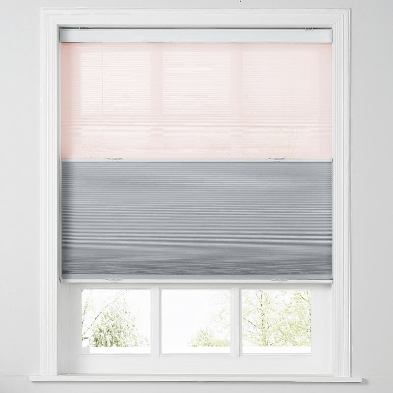 商品Alt模板：REESE Cordless Blackout TriShades Day/Night Honeycomb Shade Pink Sheer - xtest