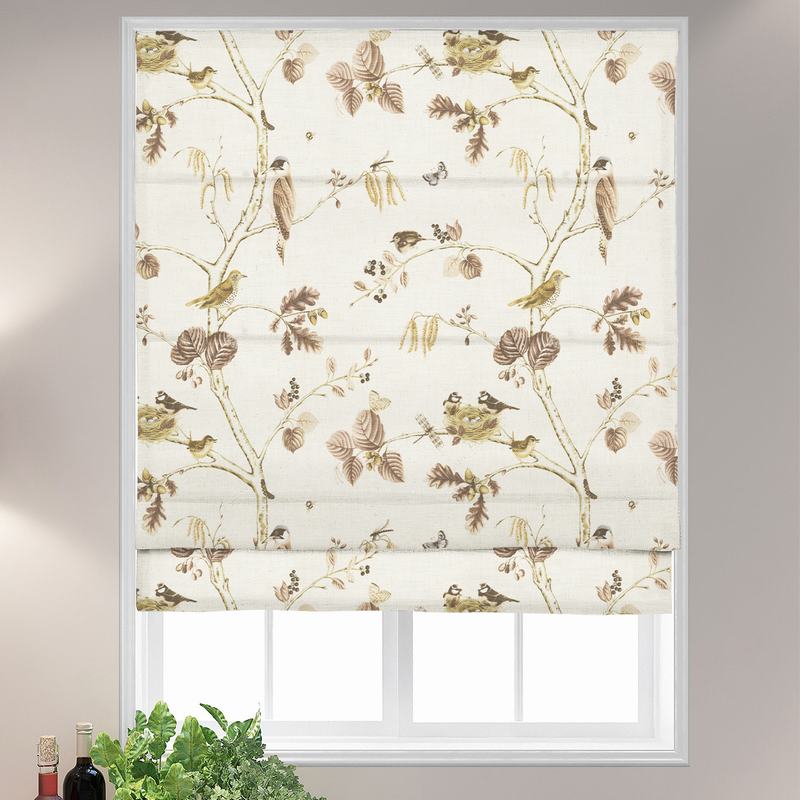商品Alt模板：LARISSA Rural Pastoral Print Polyester Cotton Roman Shade - xtest