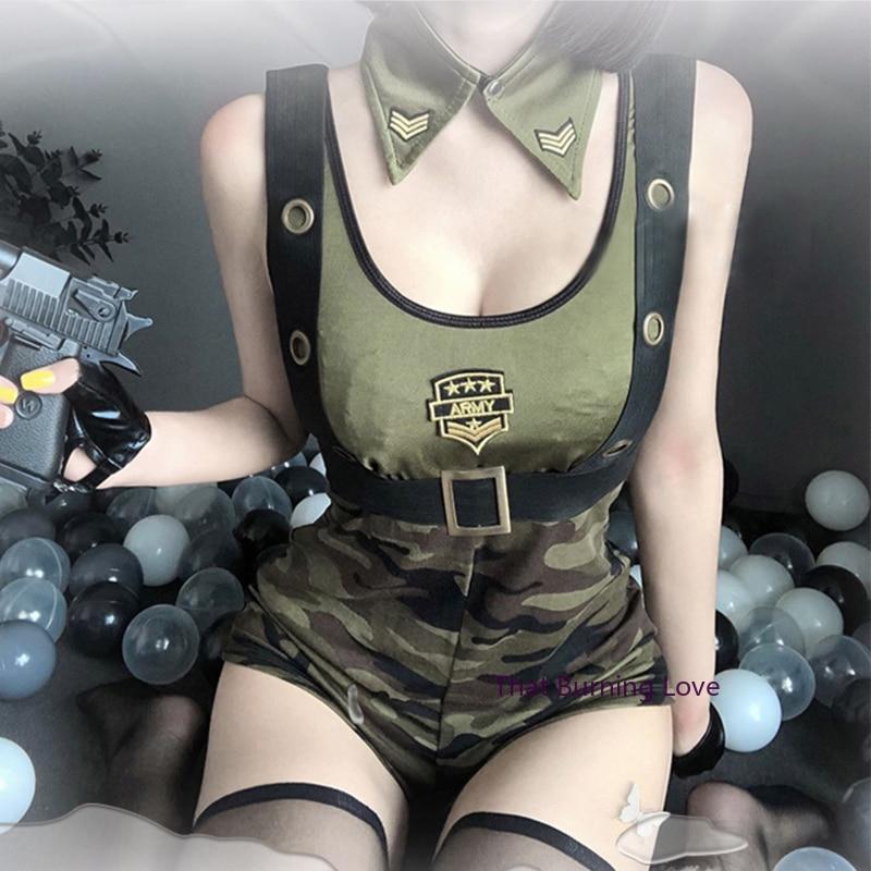 商品Alt模板：Cool Girl Army Soldier Costume Roleplay Policewoman Sexy Lingerie Dress EG0591 - xtest