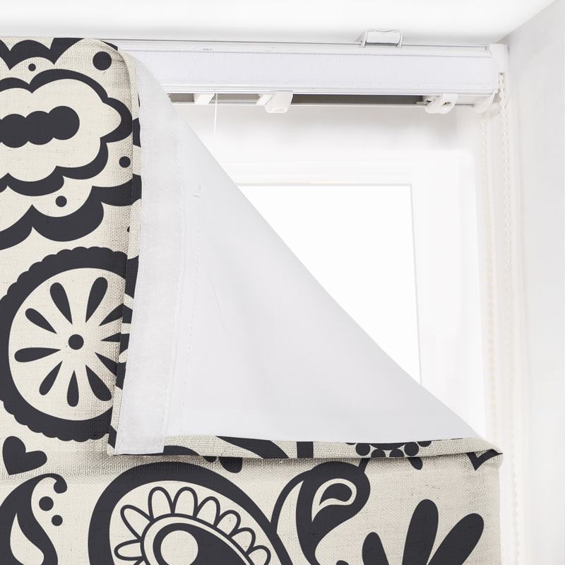 商品Alt模板：STELLA Paisley Print Polyester Linen Room Darkening Roman Shade - xtest