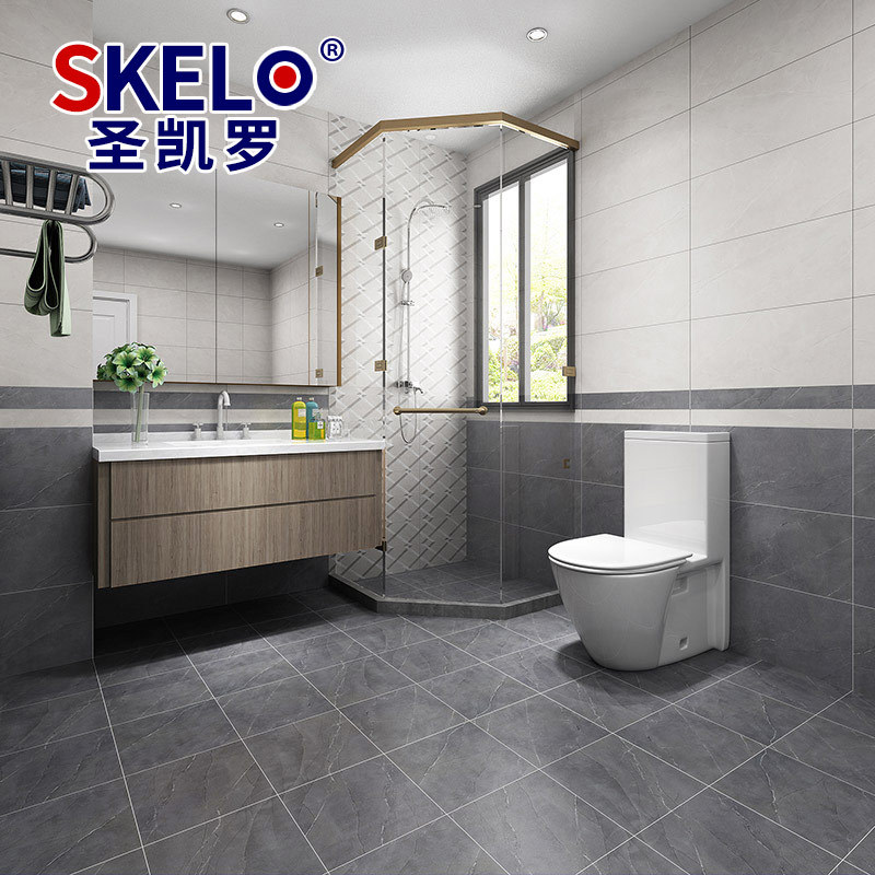 商品Alt模板：San Carlo simple modern bathroom tiles 300x600 kitchen wall tiles toilet balcony non-slip floor tiles - xtest