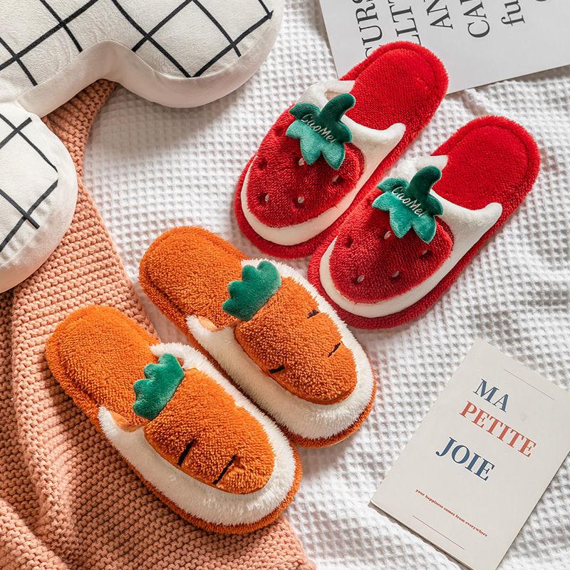 商品Alt模板：Warm Cute Plush Fruit Cotton Slippers SS0819 - xtest