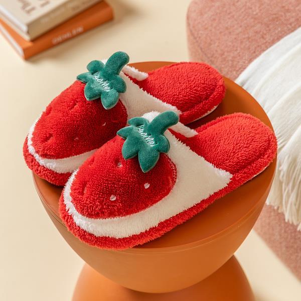 商品Alt模板：Warm Cute Plush Fruit Cotton Slippers SS0819 - xtest