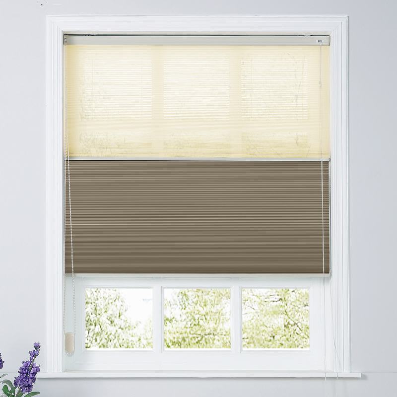 商品Alt模板：ROPELYN Cord Lift Blackout TriShades Day/Night Honeycomb Shade Beige Sheer - xtest