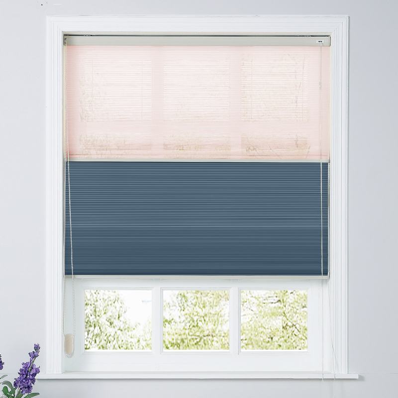 商品Alt模板：RINO Cord Lift Blackout TriShades Day/Night Honeycomb Shade Pink Sheer - xtest