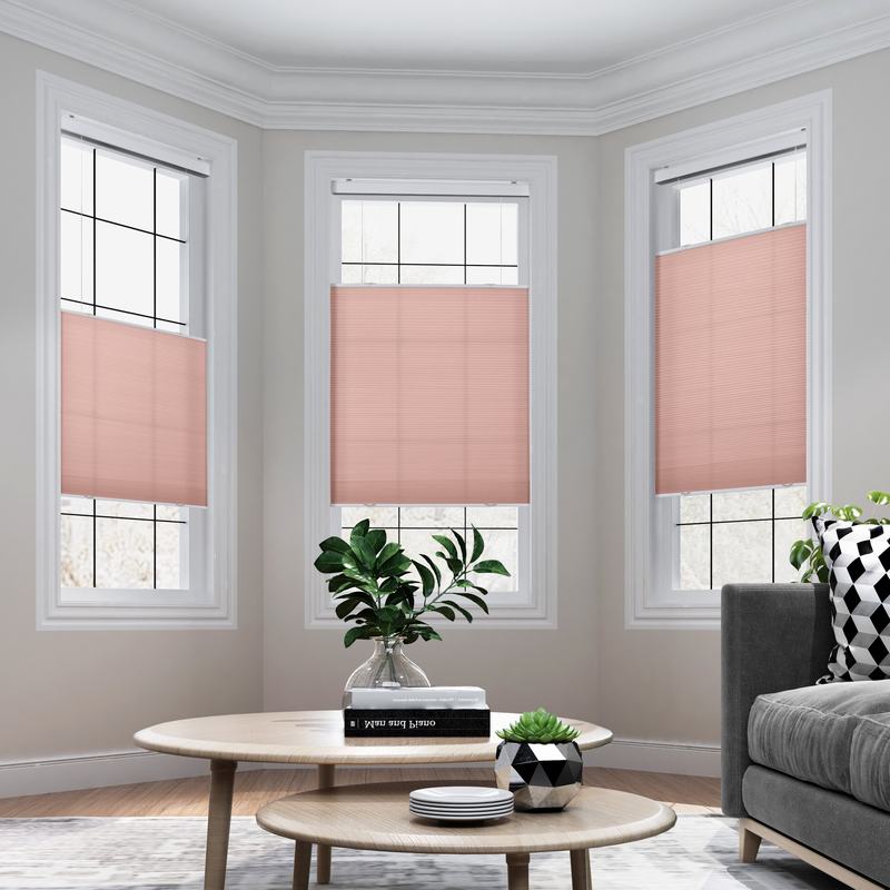 商品Alt模板：SILVIA Cordless Light Filtering Cellular Shade Top Down Bottom Up Honeycomb Blinds with White Backing - xtest