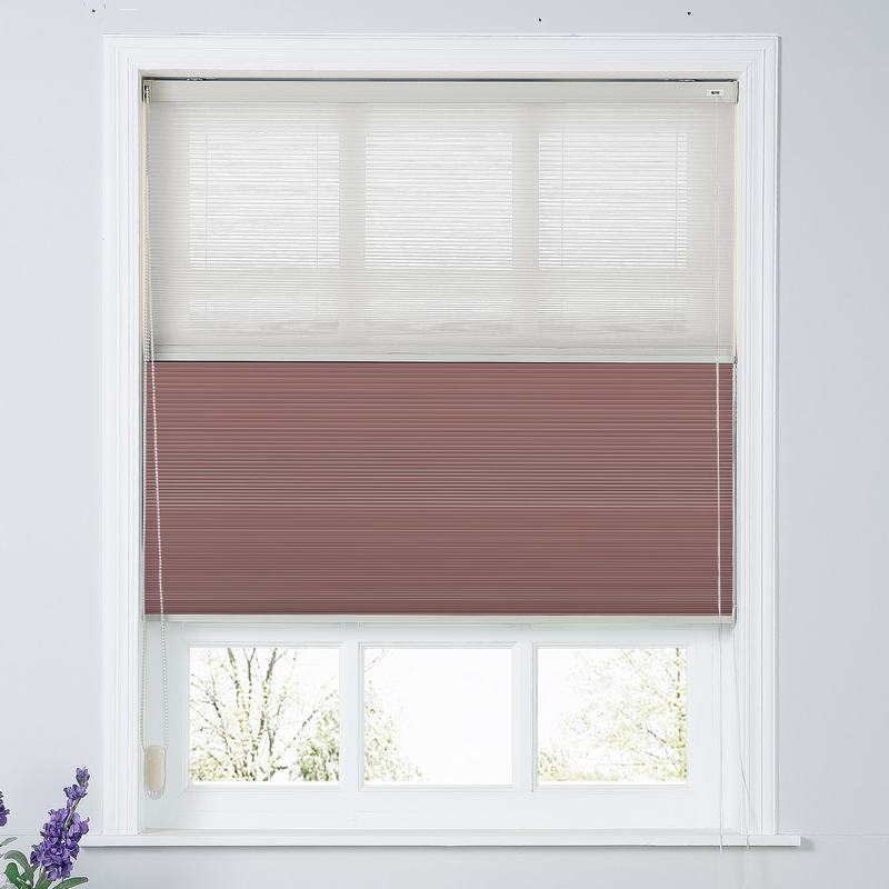 商品Alt模板：RALPH Cord Lift Blackout TriShades Day/Night Honeycomb Shade with White Backing White Sheer - xtest