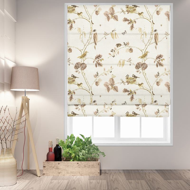 商品Alt模板：LARISSA Rural Pastoral Print Polyester Cotton Roman Shade - xtest